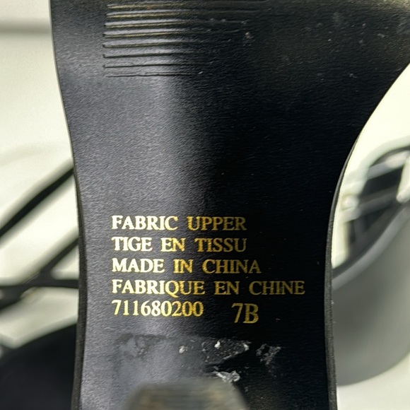 Vintage Bata Women's Black Satin Slingback Heel Shoes - Picture 10 of 13